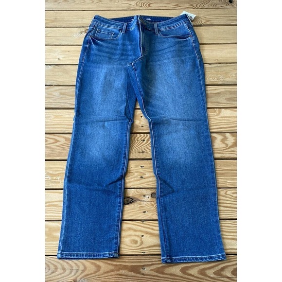 NWT Old Navy Women’s Blue Mid Rise Power Slim Jeans Size 12 Short - Picture 1 of 9